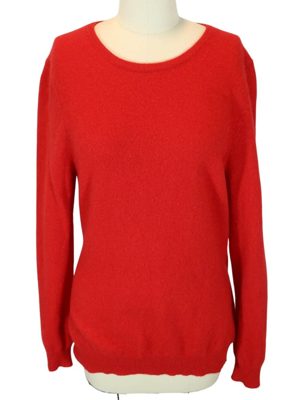 CHARTER CLUB 100% Cashmere Red Pullover Sweater Size L Classic Preppy Holiday
